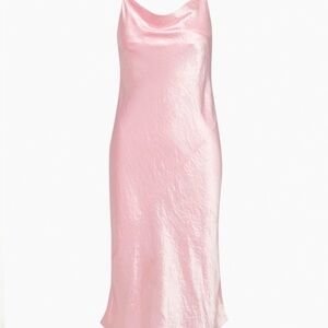 Aritzia Babaton Light Pink Satin Midi Dress